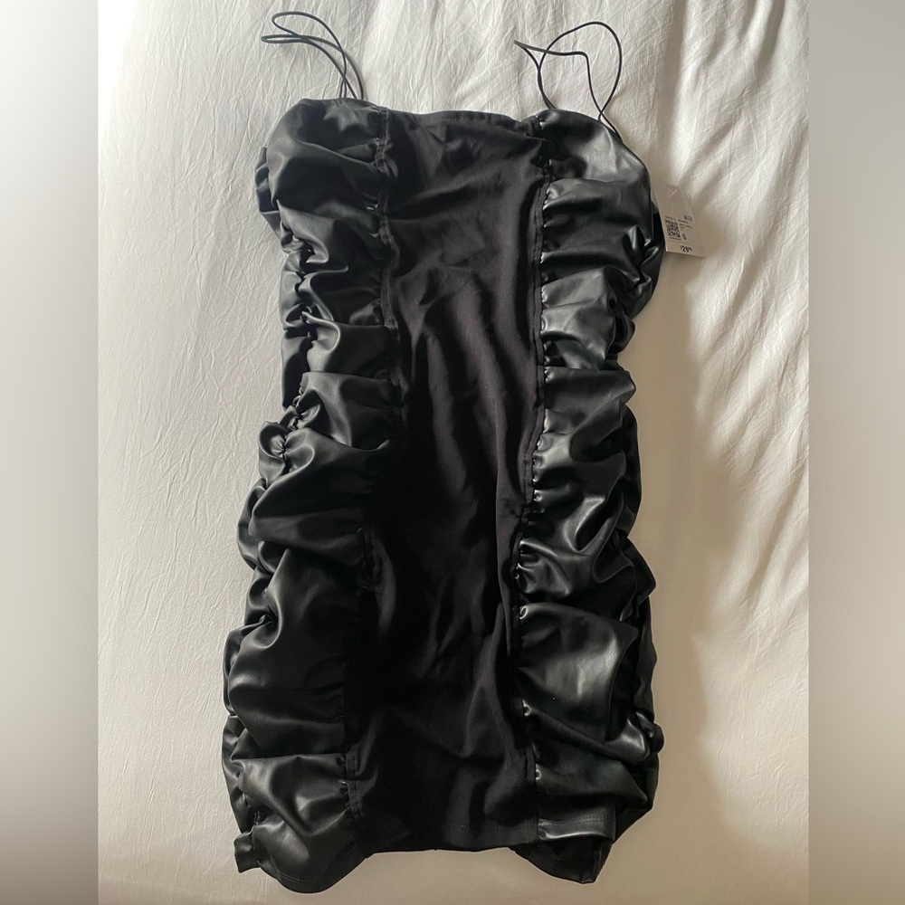 NWT Forever 21 Half Pleather Mini Dress